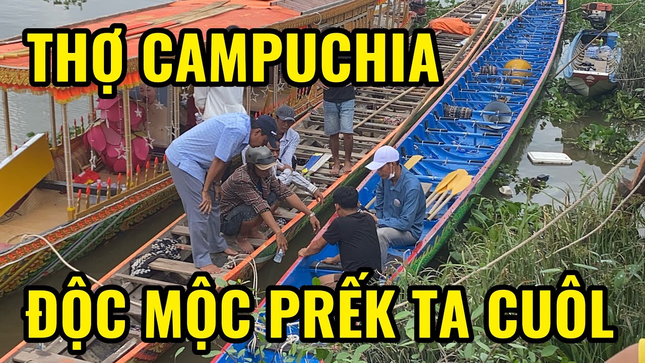 Độc mộc Prếk Ta Cuôl đã tới sông Maspero và thợ Campuchia điều chỉnh dây cáp