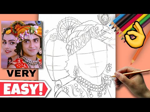 How to draw Lord Krishna Sketch | Sumedh Mudgalkar sketch | Step By Step  Tutorial For Beginners - YouTube
