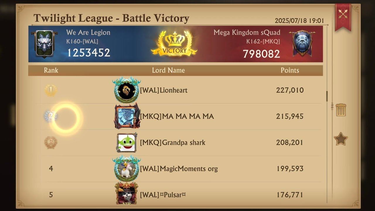 GoG Twilight League K160 Valentin/Adrenaline/ReyNorge/Lionheart/AZ/Mysterium K162 Gravy/GrandpaShark