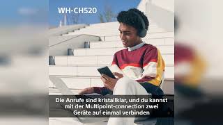 Rezension: Sony WH-CH520 Kabellose Bluetooth-Kopfhörer - bis zu 50 Stunden Akkulaufzeit mit Schne...