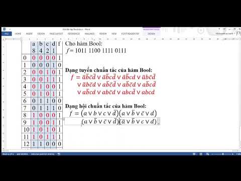 Video Chương 4&5 Hàm Bool Viết công thức tuyển chuẩn tắc và... - youtube