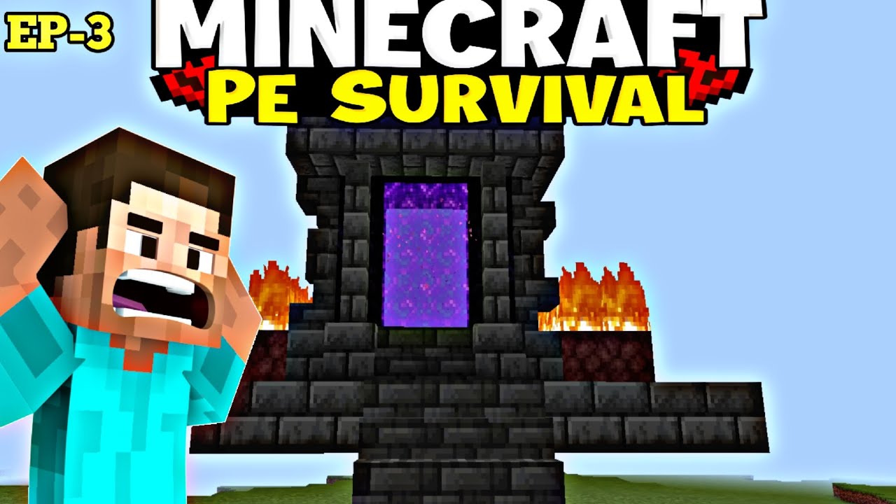 I BUILD A NETHER PORTAL in Minecraft survival series ep-3 - YouTube