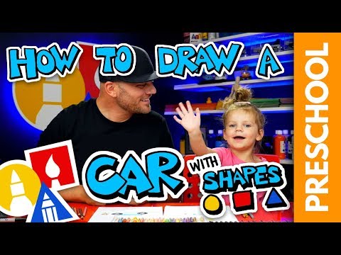 PRESCHOOL: Drawing A Shape Car With Olivia (Rectangle u0026 Circles)