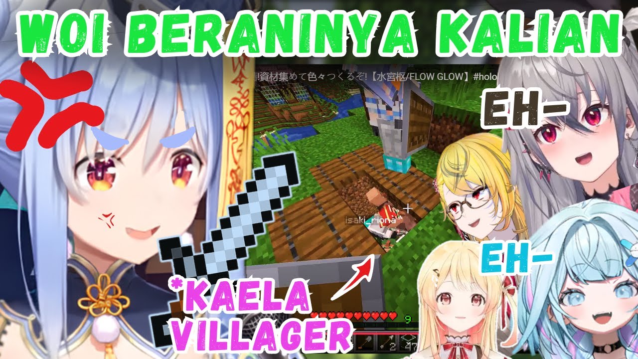 Insiden Su-Riona Dibantai PEKORA Waktu Mau minta Villager KAELA【HoloJP | Clip】