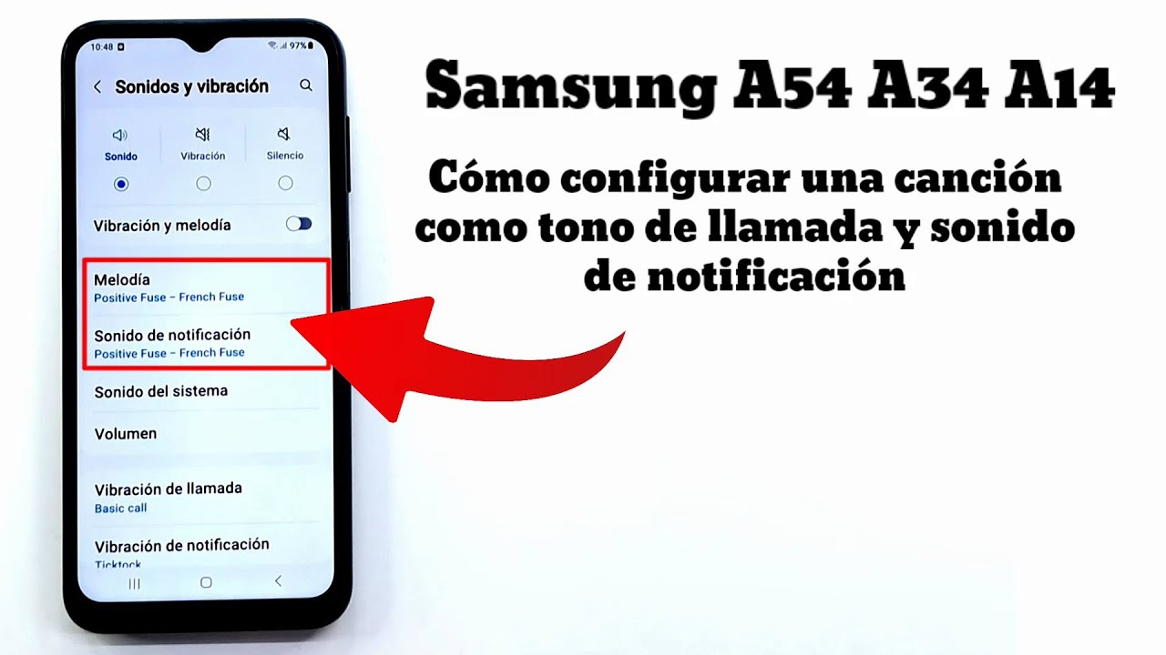 Fábula importar Desgastado Samsung A54 A34 A14 Cómo usar una canción como tono de llamada y sonido de  notificación - YouTube