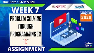 NPTEL Problem solving through Programming In C WEEK 7 Quiz Assignment Solutions | Swayam