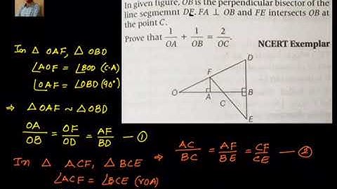Geometry: Similar triangles :-  Prove that  1/OA + 1/OB = 2/ OC