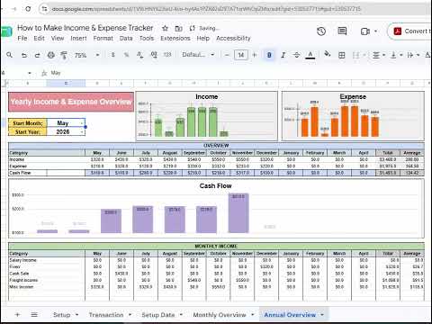 Income Expense Tracker Excel  Google Sheets | Personal Budget Planner | Automatic Finance Dashboard