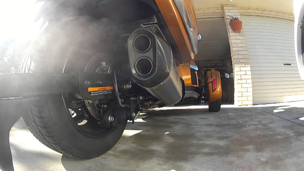 2014 Can Am Spyder Akrapovic Exhaust Trial YouTube