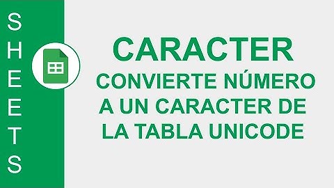 [GOOGLE SHEETS] FUNCIÓN CARACTER: CONVIERTE NÚMERO A UN CARACTER DE LA TABLA UNICODE (CHAR)