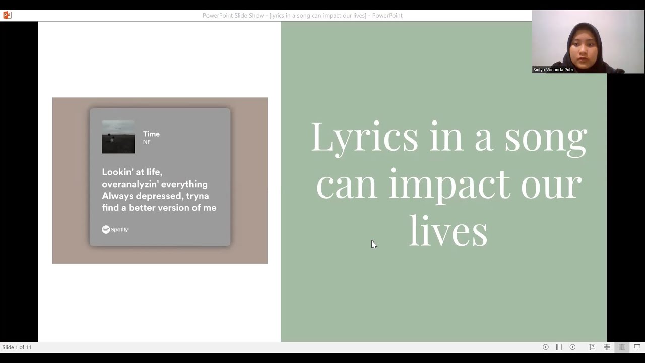 Lyrics in a song can impact our lives speech YouTube