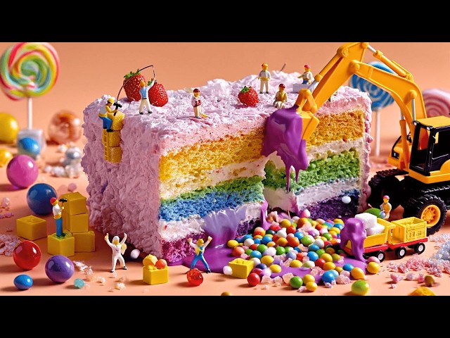 Miniature Humans & Fantasy Cake🎬Movie-like Jelly Surprises🍰Relaxing Sounds🎧 #asmr #aiasmr #aivideo