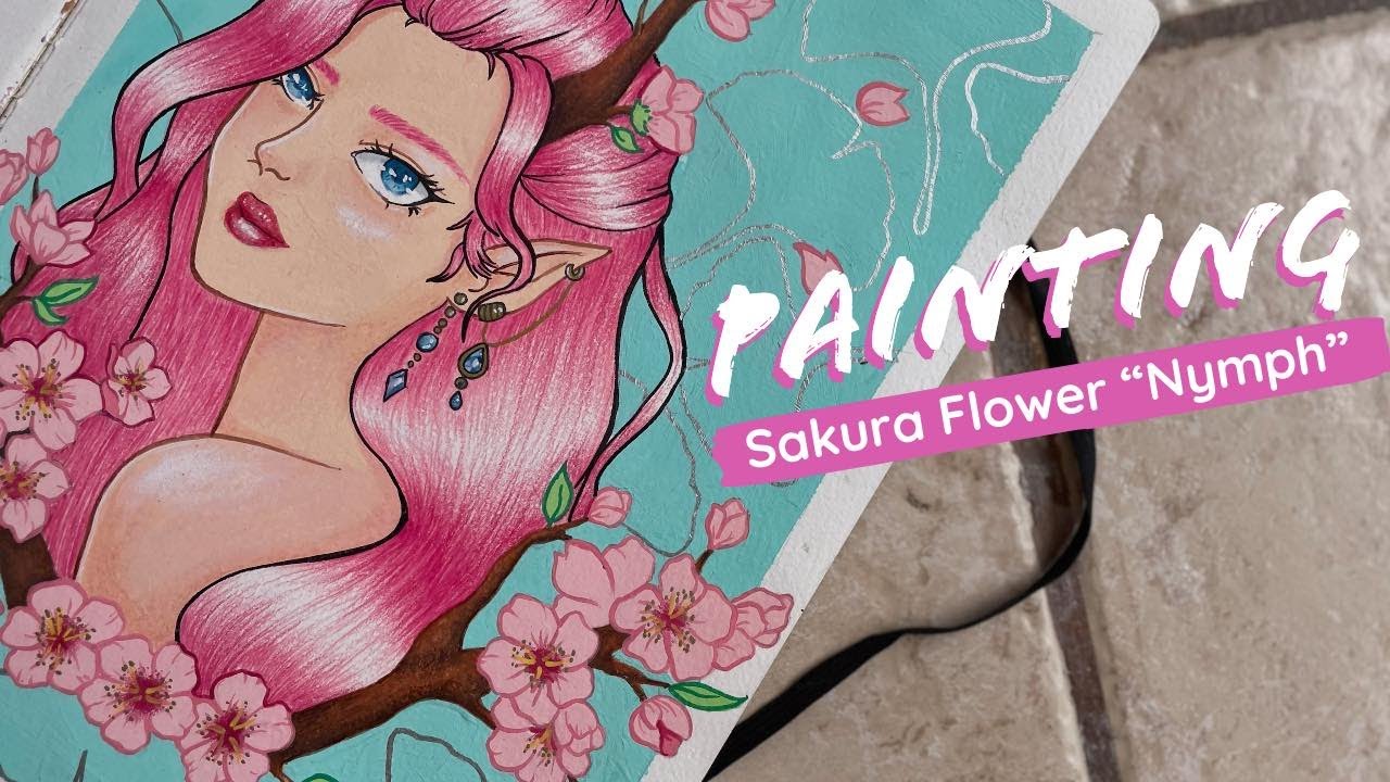 Painting Sakura Flowers Nymph