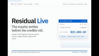 Residual Live — Real-Time Royalty Clearing & Settlement | Agentic Cinema Hackathon (IBM Track)