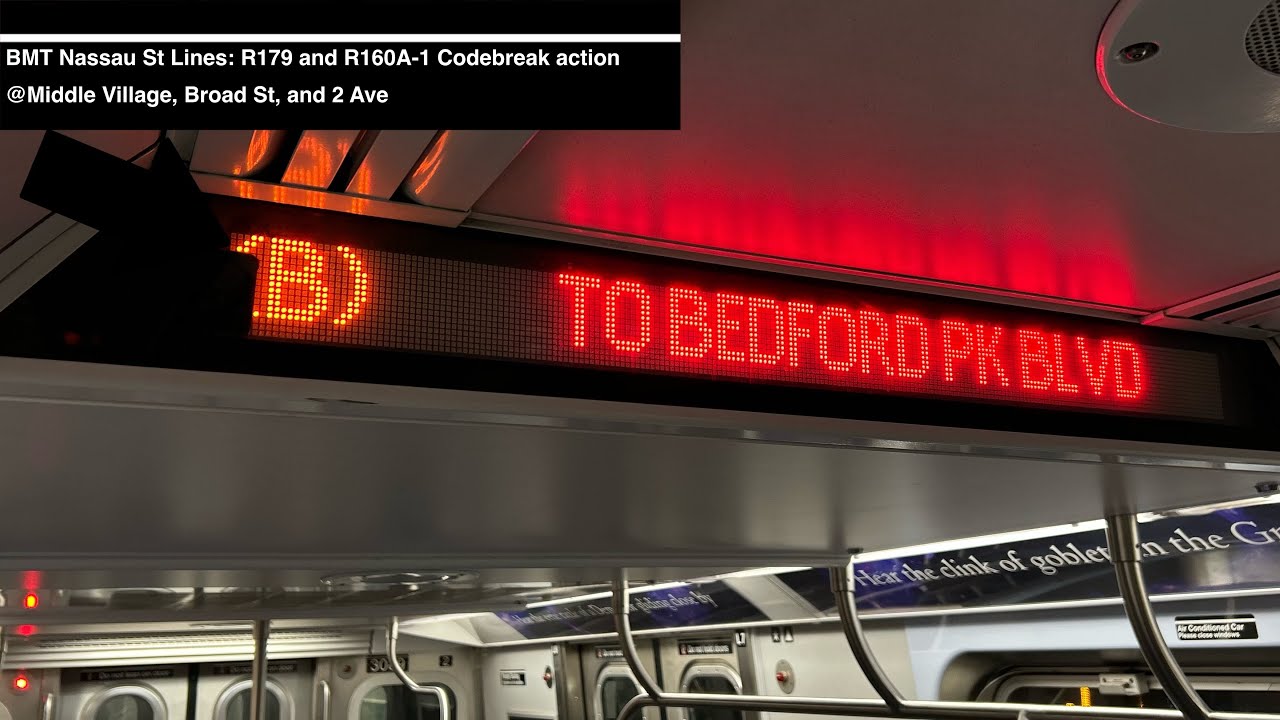 BMT Nassau St Lines: R179 and R160A-1 Codebreak action @Middle Village, Broad St, and 2 Ave