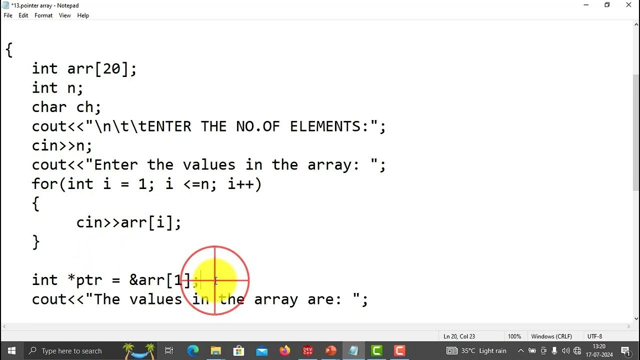 13. Write a C++ program to traverse an array using pointers - YouTube