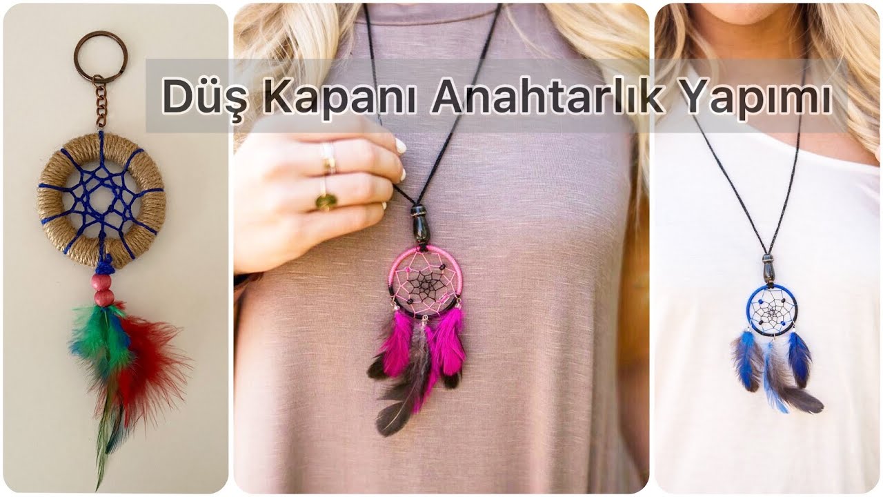 How to make a Dreamcatcher Keychain | Düş Kapanı Anahtarlık - Kolye Yapımı | DIY - KENDİN YAP