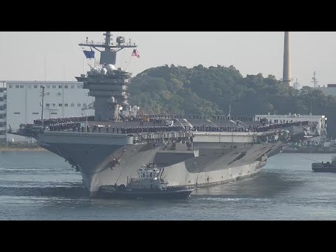 2024横須賀基地「原子力空母CVN-73ジョージ・ワシントン入港、回頭