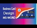 Business card design in MS Word | Visiting card Design | Learning Engine...