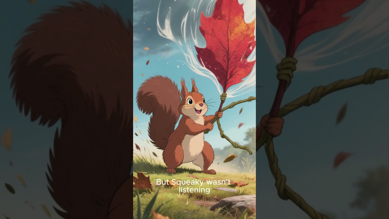 Squeaky and the Leaf Kite A Silly Squirrel Adventure | Giant Red Leaf | Family Story Time | Kids Fun