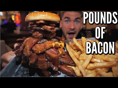 CRAZY BACON CHEESEBURGER CHALLENGE | The “Hogasutra” in Cleveland Ohio | MAN VS FOOD