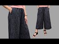 Cutting and sewing wide leg pants with pockets  easy instructions for sewing beautiful pants