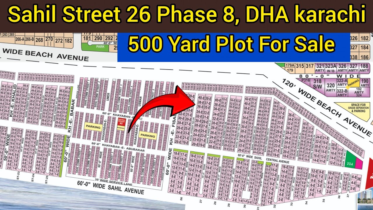 Sahil Plot For Sale 500 Yard Westopen on 60 Ft Road Phase 8 DHA Karachi 03002167666