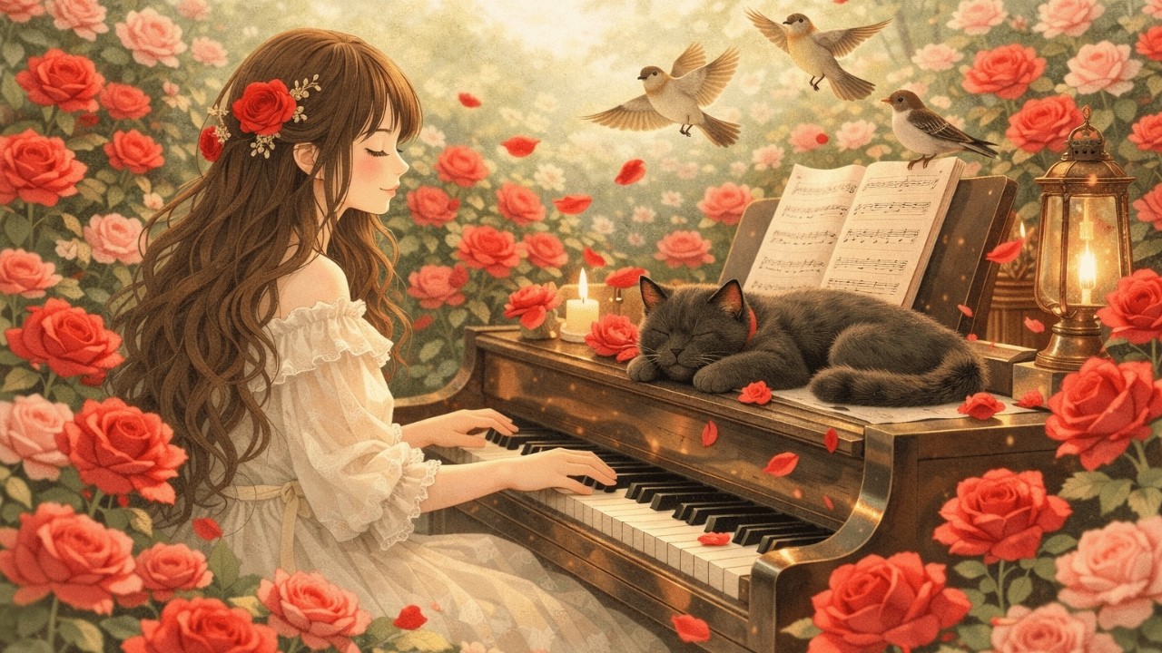 Flowers Falling on the Piano Keys 🎹🌹– Relaxing Piano Music for a Peaceful Day
