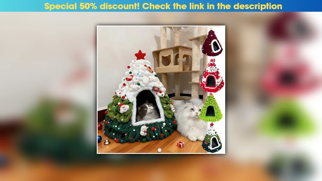 Best Handmade Christmas Tree House, Winter Warmth Indoor Bed with Random Decorations - No Included•