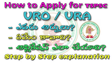 how to apply for VRO jobs 2018 || TSPSC VRO application process 2018 || TS VRA VRO recruitment 2018