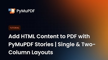 Add HTML Content to PDF with PyMuPDF Stories | Single & Two-Column Layouts