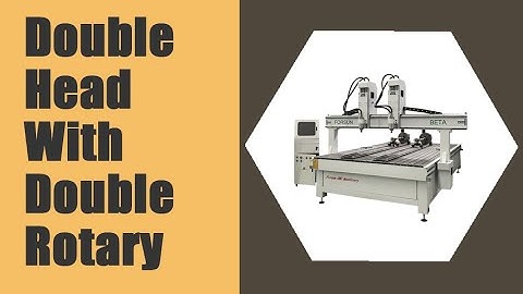 CNC Router machine with two head  and two rotation axis for wood engraving