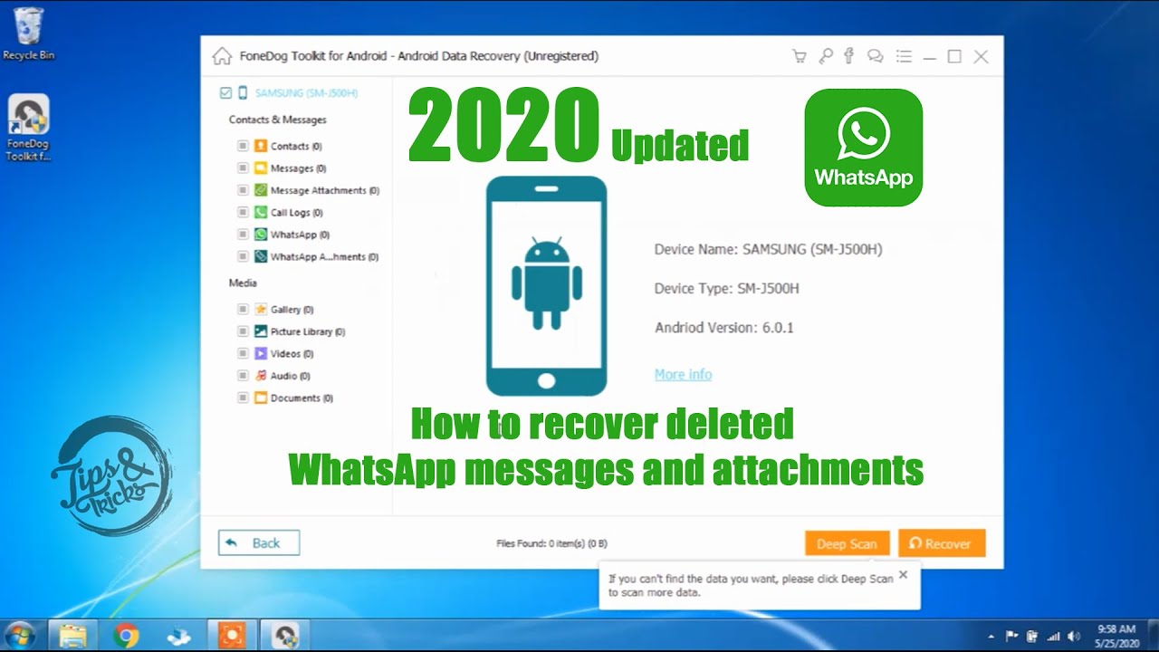 How To Recover Deleted WhatsApp Messages in Android Phone / 2020 update - YouTube