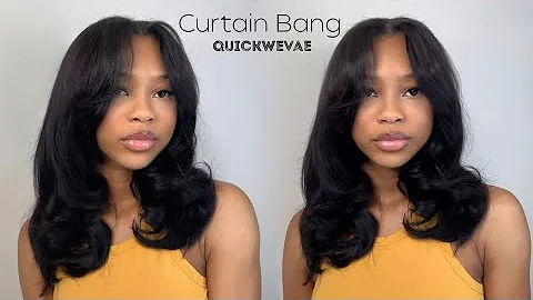 HOW TO: Middle Part Quick Weave With Curtain Bangs (Layers & Curls) 