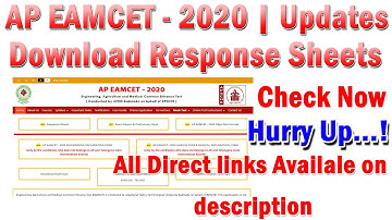 AP EAMCET - 2020 | Download Response Sheets | Preliminary Key Released | Engineering & AM |Check Now