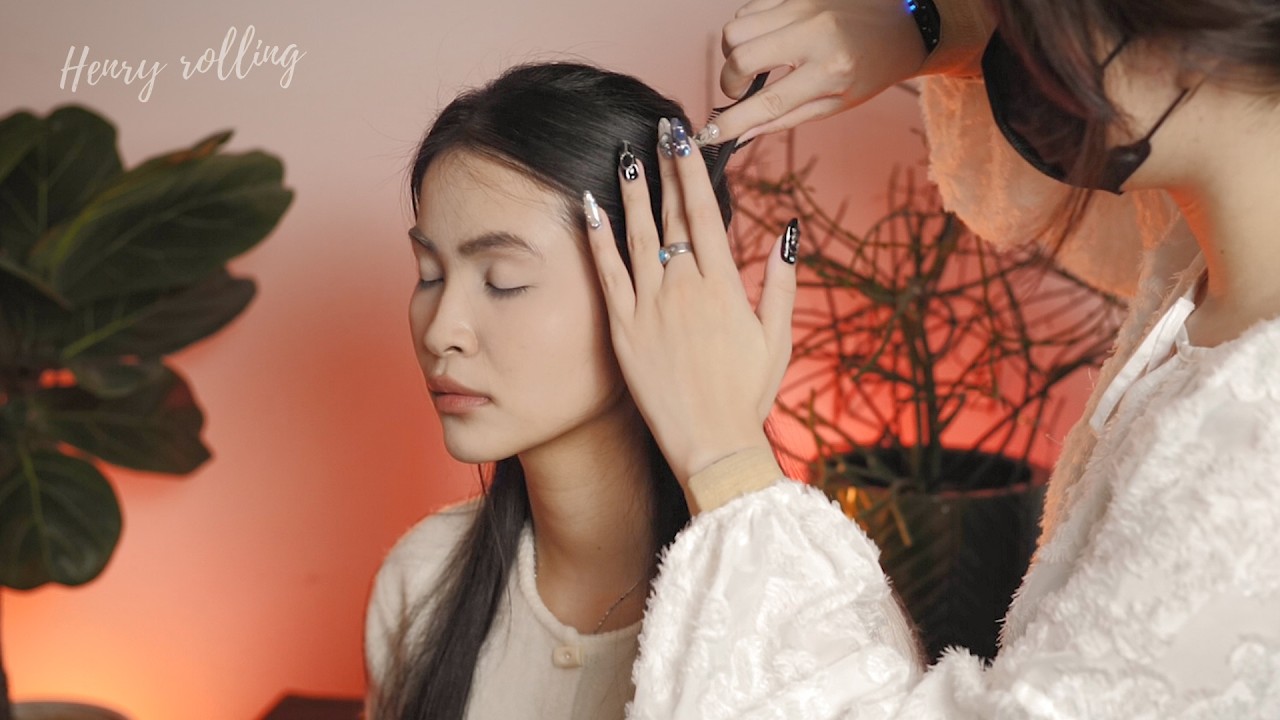 Asmr Perfectionist Half-Up Braided Hair Styling - Hair Curling, Brushing, Braiding