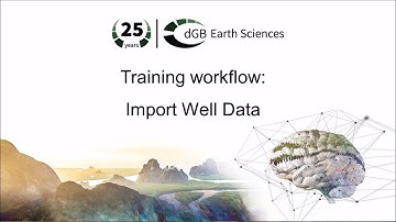 Training workflow: Import Data - Well Data
