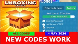 *NEW UPDATE CODES* [5 YEARS] Unboxing Simulator ROBLOX | ALL CODES | MAY 4, 2024