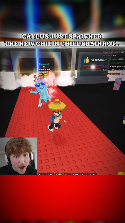 CAYLUS SPAWNED THE NEW CHILLIN CHILI.. 💀☠️ #shorts #stealabrainrot #roblox #edit