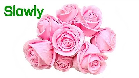 ABC TV | How To Make Rose Paper Flower From Crepe Paper #1 (Slowly)- Origami Craft Tutorial