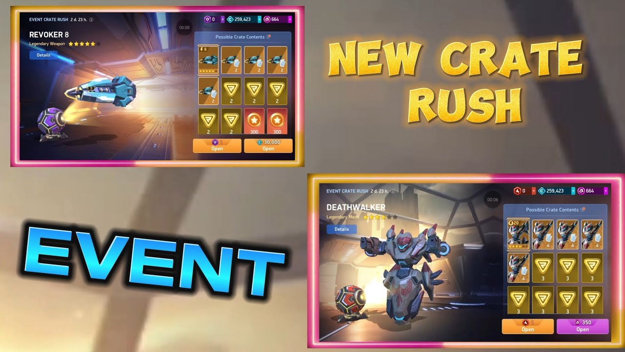 New Crate Rush Event Revoker 8 & Deathwalker | Mech Arena