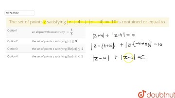 The set of points z in the complex plane satisfying `|z-i|z||=|z+i|z||` is contained