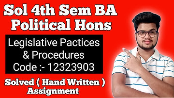 Ba Pol Hons *Solved Assignment* For 4th Semester 2021 | Sol Solved Assignment 2021