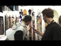 Sammy Carlson shows off his new pro model line of APO skis, 2013 SIA Snow Show