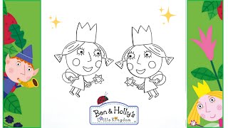 Daisy And Poppy Coloring Pages Ben And Hollys Little Kingdom