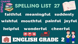 English Grade 2 Spelling List 27