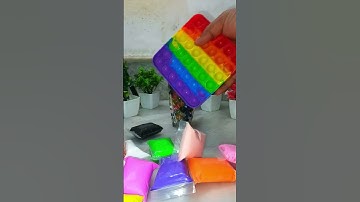 Satisfying Colouring Clay and Orbeez Balls reverse ◀️💛 🩵 #satisfying #clay #orbeez #reverse