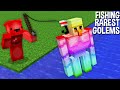 IT'S a SHOCK but YOU CAN FISH SUPER SECRET GOLEMS in Minecraft ! RAINBOW DIAMOND LAVA WATER GOLEM !