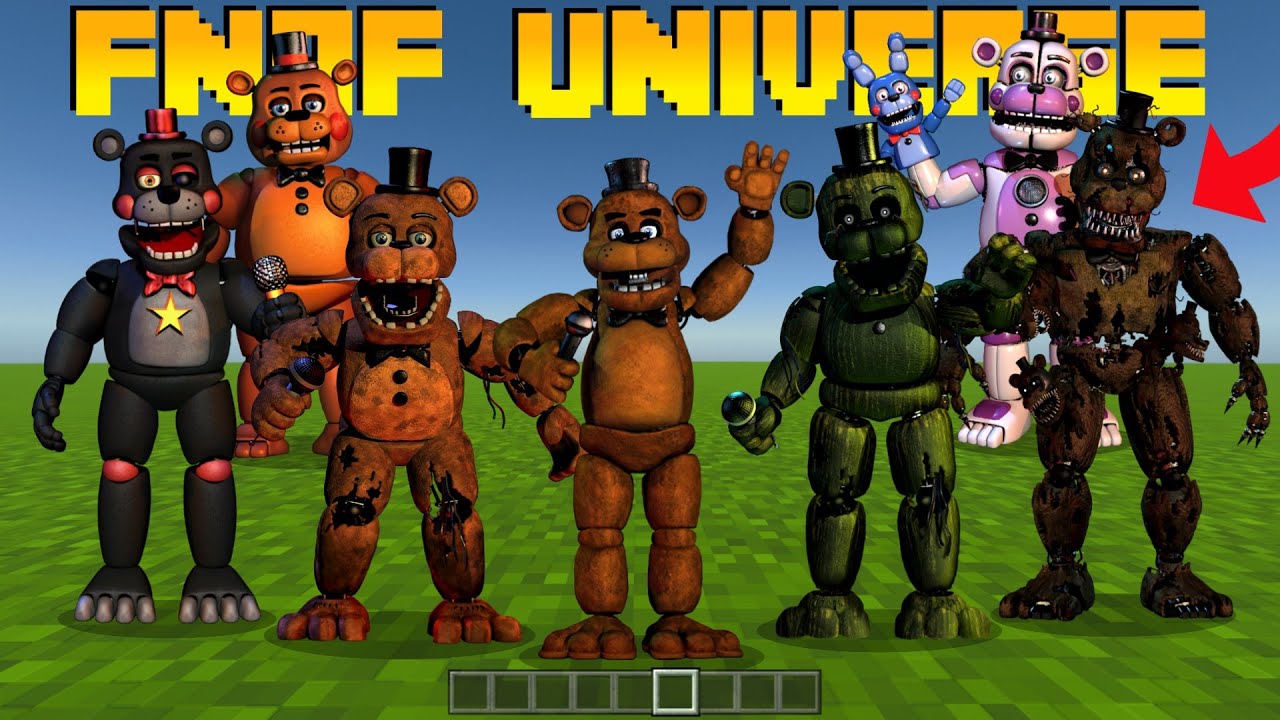 FNaF Universe and Fazbear Fanverse Mod (1.19.2, 1.18.2) - Horror Monsters 