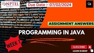 programming in java week 1 quiz assignment answers | nptel 2024 | learn in brief